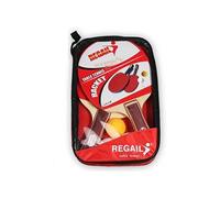 Set De 2 Raquettes De Ping Pong Et 3 Balles Avec Étui 2 Regail Hobbytech Marron