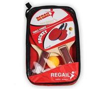 Set de 2 raquettes de Ping Pong et 3 balles avec étui 2 Regail HobbyTech Bois