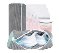 Set de 2 Sacs Lavage Chaussures Machine à Laver - Filet à Chaussures avec Doublure Protectrice 360°, Fermeture Éclair Solide, Sac de Lavage Réutilisable pour Baskets, Tennis, Lave-Linge et Séchante