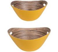 Set de 2 saladiers Bambou jaunes 30 et 25 cm - Table Passion - Jaune - Bambou Jaune G