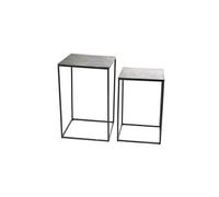 Set de 2 sellettes carrées en fonte d'aluminium argent - Amadeus - Argent - Fonte D'aluminium Argent G