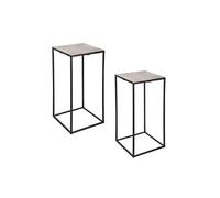 Set de 2 sellettes carrées or 38x74 et 30x64 cm - - Or - Métal