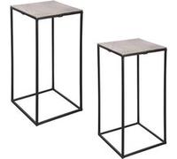 Set de 2 sellettes carrées or 38x74 et 30x64 cm - - Or - Métal
