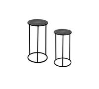 Set de 2 sellettes rondes noires 41 et 33 cm - - Noir - Métal