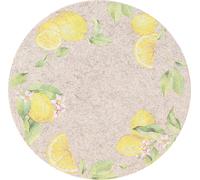 Set de 2 sets de table ronds en feutre Gris Citron Été 31cm