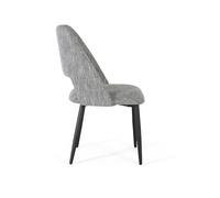 Set de 2 Sillas Tapizadas con Tela Color Gris y Patas de Metal en Negro,