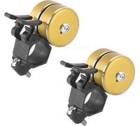 set de 2 sonnettes de vélo fortes | Sonnette de vélo VTT - couleur : or | Sonnette à main universelle | E-Bike, Citybike klaxon de vélo au guidon | Corne de vélo de course avec un beau son fort | Sonn