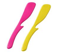 Set de 2 Spatules à Tartiner Colorées 19 cm - Étaler et Tartiner Facilement, Encoche Pose sur Pot, Couleurs Aléatoires