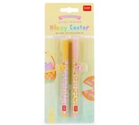 Legami – Stylos gel Lovely Friends Hoppy Easter – Lot de 2, Édition limitée, Encres rose et violette
