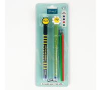 Set De 2 Stylos Effaçables Bo - Bo + 2 Recharges D'encre - Abeille Et Marguerite - Stylo À Encre Effaçable Avec Message Pour Les Enseignants - Cadeau Pour Les Enseignants