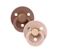 BIBS Tétine Colour – Lot de 2, Taille 2, Latex naturel, Sans bisphénol A – Woodchuck/Blush