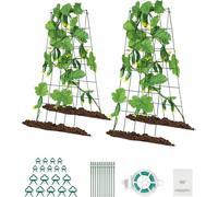 set de 2 supports pour plantes grimpantes - Cadre A pour concombres, pliable 100x80cm - Support pour plantes de jardin - Treillis robuste pour plantes pour concombres et plantes grimpantes