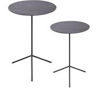 TABLE PASSION - Set de 2 Table gigognes hauteurs Noir 58 et 49 cm