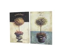 Set de 2 Tableaux en Bois mutlicolore Provence 20 x 30 cm