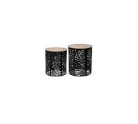 Table Café Feuille Noir x 2 Noir