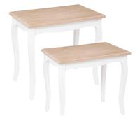 Atmosphera Tables gigognes Chrysa pin blanc L48/60cm - Lot de 2