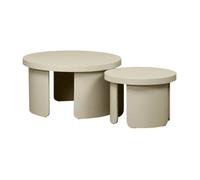 Set de 2 tables basses gigognes rondes beige - Luma