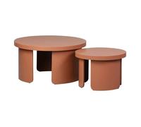 Set de 2 tables basses gigognes rondes terracotta - Luma