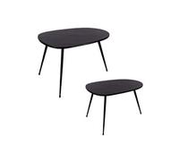 Set de 2 tables basses Organic noir - - Noir - Métal