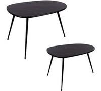 Set de 2 tables basses Organic noir - - Noir - Métal