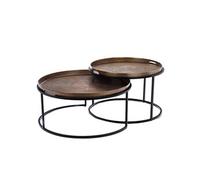 Set De 2 Tables Basses Plateau Or