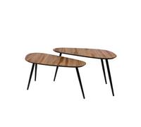 Set de 2 tables basses Teck Bella - Amadeus - - Bois Multicolore G