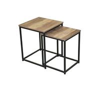 Set de 2 tables d'appoint carrées Joya - Naturel