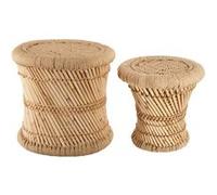 Set de 2 tables d'appoint en corde naturel Atmosphera Beige, Beige G