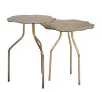 Set de 2 Tables d'appoint en métal doré 46 x 46 x 51 cm