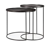 Set de 2 tables d'appoint Noir Rond S/L Ethnicraft - 5404023601469