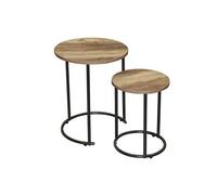 Set de 2 tables d'appoint rondes Joya - Naturel