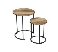 Set de 2 tables d'appoint rondes Joya - Naturel