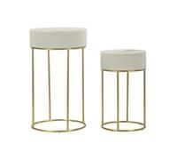 Set de 2 tables d'appoints en mdf et métal Wedding