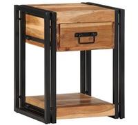 vidaXL Table de chevet 2 pcs avec tiroir – Marron 40×35×50 cm, rustique, compact