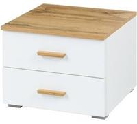 Set de 2 tables de nuit WOOD avec 2 tiroirs en couleur chêne et blanc alpin