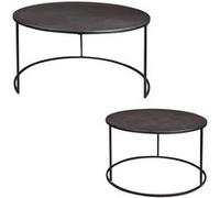 Set de 2 tables en métal noir diamètres 61 et 76 cm - Table Passion - Noir - Métal Noir G