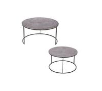 Set de 2 tables en nickel diamètre 61 et 76 cm - - Gris - Métal