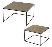 Set de 2 tables or carrées de côtés 70 cm et 56 cm - Table Passion - Or - Métal Or G