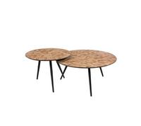 Set De 2 Tables Teck Bahia Marron