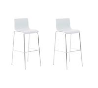 Set de 2 Tabouret De Bar - BETTANT Art - Finition Sur 4 Pieds Chrom (Blanc)