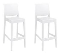 Set de 2 tabourets de bar Maya , Blanc Blanc G
