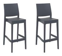 Set de 2 tabourets de bar Maya , Gris foncé Gris foncé G