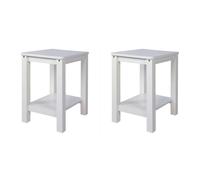 Set De 2 Tabourets De Table En Pin Massif Blanc