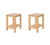 Homestyle4u Set de 2 tabourets de Table pin Massif
