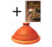 set de 2 tajines ORIGINAUX Touareg Ø 30cm + North African Cuisine Cookbook