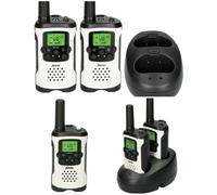 Set de 2 talkies-walkies deux radios bidirectionnelles portée jusqu'à 7 kilomètres Blanc / Noir-8 canaux