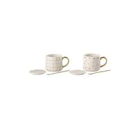 Set de 2 tasses et cuillères Amélie 32 lanc et Or