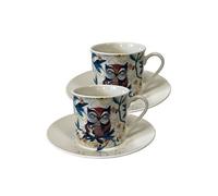 Enesco Set de 2 tasses et sous tasses Les Chouettes de Michelle Allen en coffret cadeau BEIGE