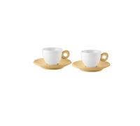 Guzzini - EVERYDAY 081700211 Set de 2 tasses à café avec soucoupe - Jaune moutarde