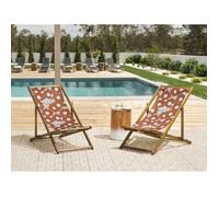 Set de 2 toiles de rechange pour transat avec motif coquelicots ANZIO/AVELLINO